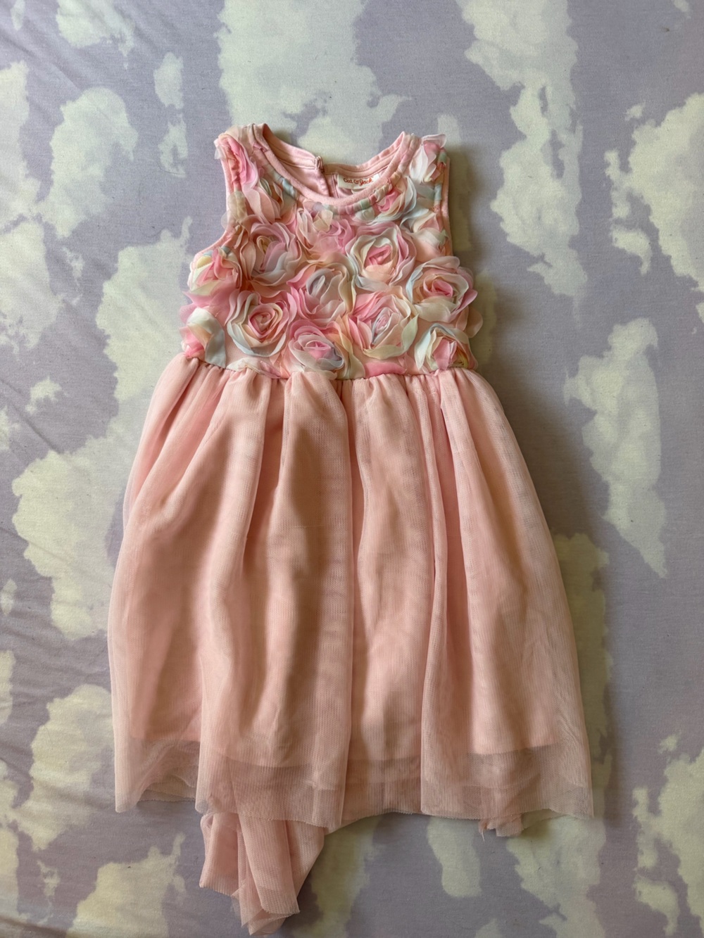 Cat & Jack Pink Rosette Tulle Party Dress